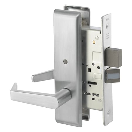 Yale Mortise Privacy with Deadbolt, AUCN Trim, Satin Chrome AUCN8802FL 626